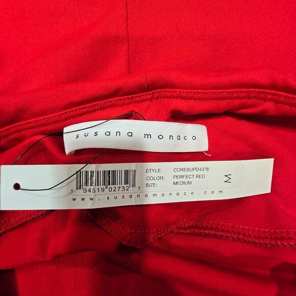 Susana Monaco Strapless Hi Low Dress in Perfect Red - Picture 10 of 12